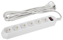 Сетевой фильтр USF-6es-5m-W-BOX ЭРА (белый) с/з 3x0,75мм2 с выкл, 6гн 5м Б0037264 - фото 67657