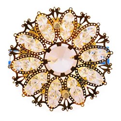 Светильник DK 36 GD/WH ЭРА декор "снежинка" MR16,12V/220V.50W.золото/прозрачный C0043789-