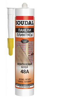 Клей монтажный SOUDAL  для стеновых панелей 48A,  280 мл (12шт/уп) 167919