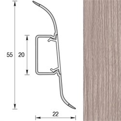 Плинтус 55 мм "Идеал Классик" Дуб снежный  215  2,2 (40шт/уп) К-П55п 215 ДУБ СНЖ