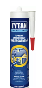 Герметик TYTAN Euro-Line силиконовый универсальный белый картридж 280 мл (12шт) 93585