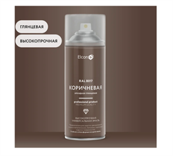 Аэрозоль эмаль алкидная универсальная Elcon RAL 8017 коричневая глянцевая 520 мл (12шт/уп) 00-00463203