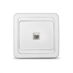 Розетка телефонная одноместная "UNIVersal" серия "Валери",с/у, 1А, RJ12, белая (еврослот) (Е1505) В0034