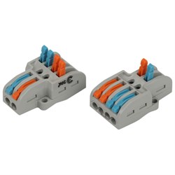 Клемма проходная разветвительная 222-4124 с рычагами 2/4 полюса 0.08-2.5/4 мм2(20шт/у ЭРА NO-225-406 Б0067950