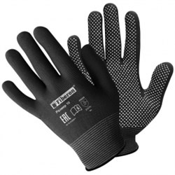 Перчатки из полиэстера с ПВХ-точка "Микроточка",10(ХL),черные, Fiberon/120/12 Под заказ PR-PVC541
