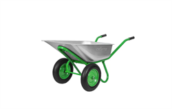 Тачка садово-стоительная ,2-х колесная ,грузоподь.230кг, обьем 90л Сибртех 689643