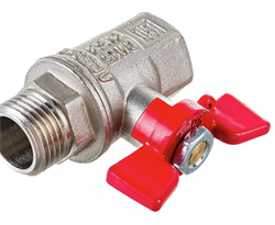 Кран шаровой латунный PREMIUM для ВОДЫ   1/2" ВР/НР,бабочка, НИКЕЛИР-Й VALFE Под заказ VF.218.NB1.012.PREMIUM