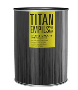 Грунт-эмаль по ржавчине ОРЕОЛ TITAN чёрный RAL 9005 2 л 2 кг ( 2шт) 87290