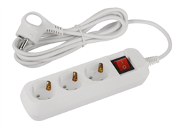 UDL-10-330-ES  Удлинитель электрический ЭРА Greenline 3 розетки с заземлением с выключат. Б0065047