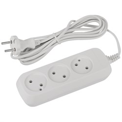 UDL-10-230-E  Удлинитель электрический ЭРА Greenline 2 розетки с заземлением 3м ПВС 3x0,75мм2 Б0064947