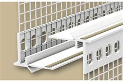 Профиль  оконный 6мм с сеткой 100мм 2,5м "Идеал", 001 Белый  примыкающий (25шт/уп) Ш-П6С100 001 БЕЛ