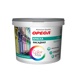 Краска ВД "ОРЕОЛ" фасадная атмосферостойкая полиакриловая (база А) 9л 12,96кг 67265