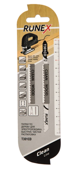 Пилки для эл. лобзика по дереву 115х90мм Тулфор , T301CD  "Runex"(2шт/уп)  555115-2