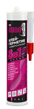 Клей-герметик KUDO HOME KBK-561 универсальный 8в1 на основе гибридных полимеров,белый, 280 мл(12шт) KBK-561