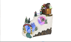 Светодиодная новогодняя фигура ЭРА EFIS-S06 композиция Лыжня мультиколор 3*АА 22*14*22 см Б0060484