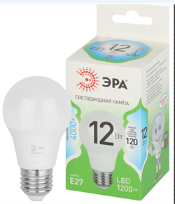 Лампа светодиодная  ЭРА LED GREEN LINE A60-12w-840-E27 GL E27 12 Вт груша яркий белый свет Б0067107 - фото 69570