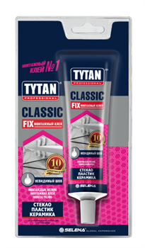 Клей монтажный "TYTAN" Classic Fix прозрачный туба 100мл (12шт) 388