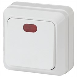 2-102-01 Intro Выключатель с подстветкой, 10АХ-250В, ОУ, Quadro, белый Б0053741