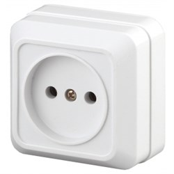 2-201-01 Intro Розетка 2Р, 16А-250В, ОУ, Quadro, белый  Б0053774