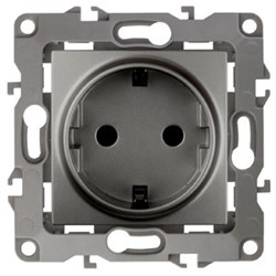 12-2101-12 ЭРА Розетка 2P+E Schuko,16АХ-250В, Эра12, графит (одноместная с заземлением) Б0019319