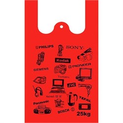 Пакет майка ПНД 38см+20сих72см 18мкТехника красный (50/500) 00000005140