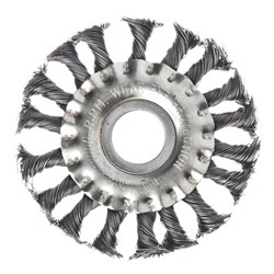 Щетка для болгарки и УШМ 175мм D22 "тарелка" метал. проволока SANTOOL 60702-022-175
