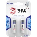 Элемент питания ЭРА LR03-2BL SUPER Alkaline (ААА, мизинчиковые) (2шт/уп) C0038453
