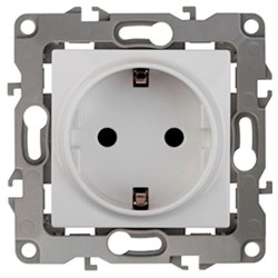 12-2101-01 ЭРА Розетка 2P+E Schuko,16АХ-250В, Эра12, белый (одноместная с заземлением) Б0014675