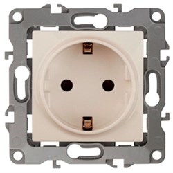 12-2101-02 ЭРА Розетка 2P+E Schuko,16АХ-250В, Эра12, слоновая кость (одноместная с заземлением) Б0014676