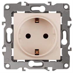 12-2102-02 ЭРА Розетка 2P+E Schuko со шторками,16АХ-250В, Эра12, слон. кость  Под заказ Б0014688