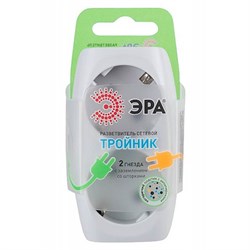 Тройник ЭРА 2гн с/з со шторками (белый) SP-2е-W C0045528 - фото 70346