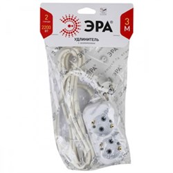 UX-2e-5m с заземлением 2 розетки 5м ПВС 3x0,75мм2 10А Удлинитель ЭРА Б0038574