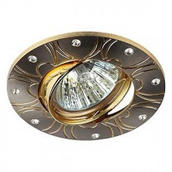 Светильник KL44A SN/G ЭРА литой пов. со стразами MR16,12V/220V, 50W сатин никель/золото C0043670н