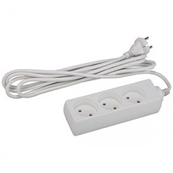 U-3-10m-2x1 без заземления 3 розетки 10м ПВС 2x1мм2 10А Удлинитель ЭРА Б0028358