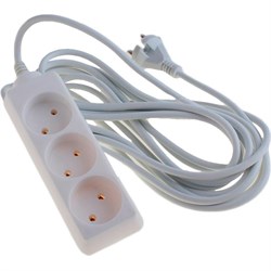 U-3-5m-2x1 без заземления 3 розетки 5м ПВС 2x1мм2 10А Удлинитель ЭРА Б0028356