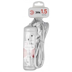 U-3-1,5m-2x1 без заземления 3 розетки 1,5м ПВС 2x1мм2 10А Удлинитель ЭРА Б0028354