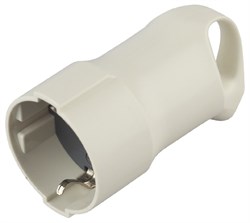 Розетка кабельная R3 ЭРА с/з 16А с кольцом угловой ввод белая Б0019187