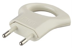 Вилка V1 ЭРА б/з 6А с кольцом непрямой вход провода белая Б0019182