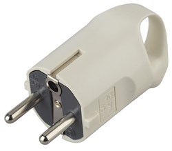 Вилка V3 ЭРА с/з 16А с кольцом угловой вход белая Под заказ Б0019186