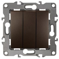12-1107-13 ЭРА Выключатель тройной,10АХ-250В, Эра12, бронза Б0019300