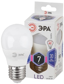 Лампа светодиодная  ЭРА LED smd P45- 7w-860-E27 6500К Б0031402