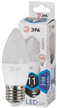 Лампа светодиодная  ЭРА LED smd B35-11w-840-E27 4000К Б0032983