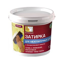 Затирка КОЛЛЕКЦИЯ белая 0,8кг стакан (уп 18) 6037