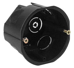 Коробка установочная приборная КУТ 68х45мм для твердых стен с саморезами (черная) IP20 ЭРА Б0037431