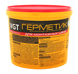 Герметик VGT для нар/внутр работ акриловый  белый (для монтажа шва)15кг 11266