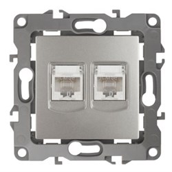 12-3108-15 ЭРА Розетка информационная двойная 2хRJ45, IP20, Эра12 перламутр Б0019357