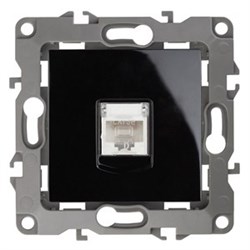 12-3107-06 ЭРА Розетка информационная RJ45, Эра12, черный Б0014728