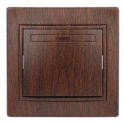 1-102-10 Intro Выключатель с подсветкой, 10АХ-250В, СУ, Plano, венге Б0030036