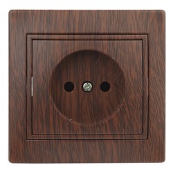 1-201-10 Intro Розетка 2Р, 16АХ-250В, СУ, Plano, венге (одноместная) Б0053870