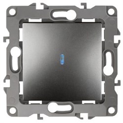 12-1102-12 ЭРА Выключатель с подсветкой,10АХ-250В, Эра12, графит Б0019280